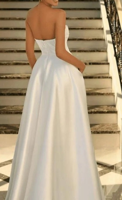 Nicolette Satin A Line Wedding Gown All Sizes/Colors