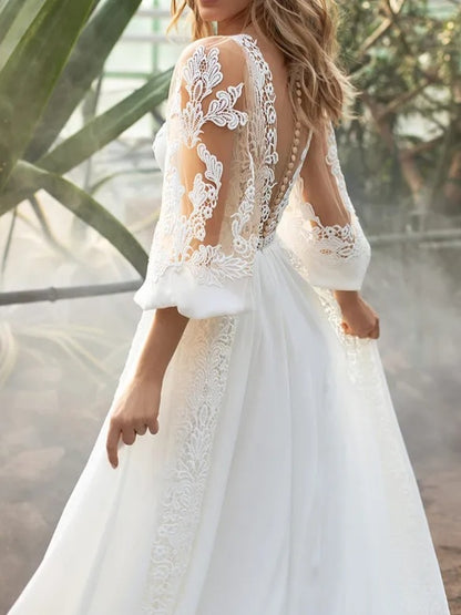 Belinda Boho Lace/Tulle Wedding Gown All Sizes