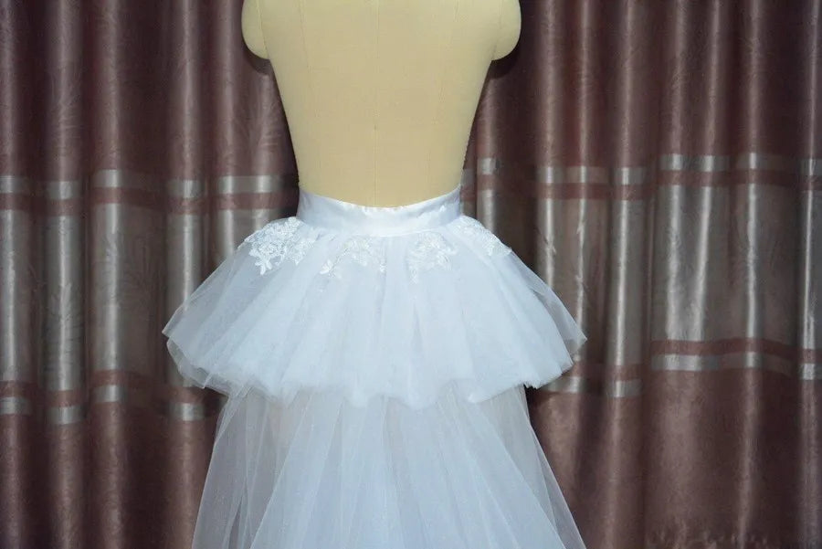 Custom Layered Sheer Tulle Detachable Wedding Train All Sizes/Colors