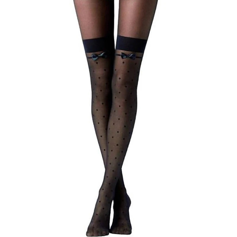 Alice Sheer Polka Dot Bow Stockings