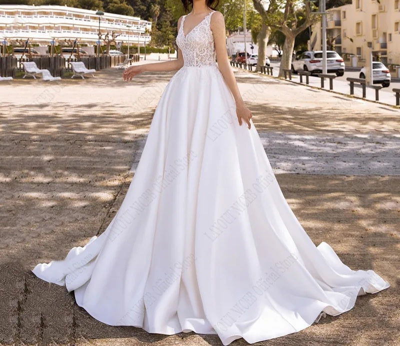 Satin/Lace Ball Wedding Gown All Sizes/Colors