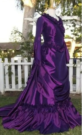 Victorian Satin Bustle Wedding Gown All Sizes/Colors