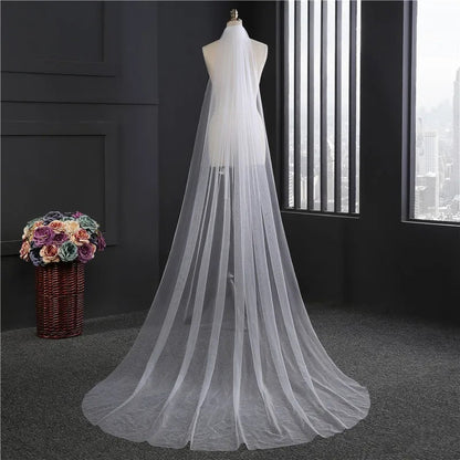 Simple 1 Layer Tulle Varying Lengths Wedding Veil