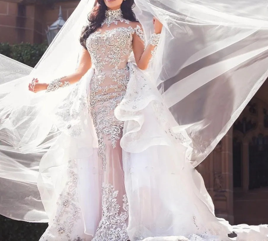 Couture Bejeweled Wedding Gown Set All Sizes/Colors