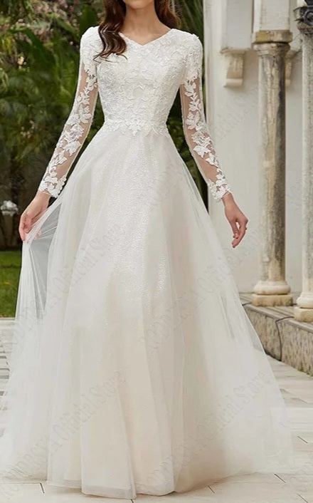 Shimmer Floral Wedding Gown All Sizes/Colors