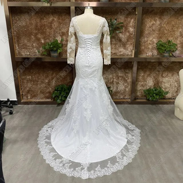 Floral Lace Trumpet Wedding Gown All Sizes/Colors