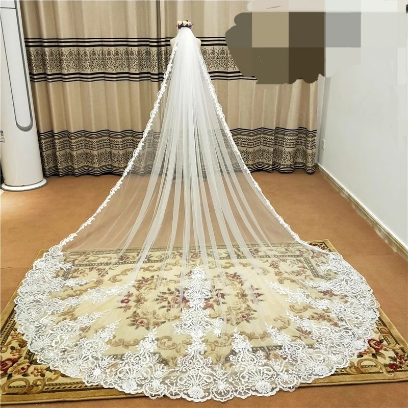 Floral Scroll Lace Wedding Veil All Lengths/Colors