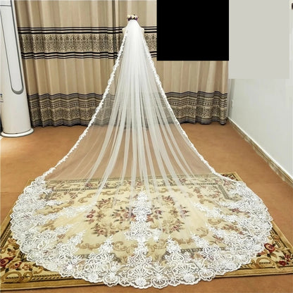 Floral Scroll Lace Wedding Veil All Lengths/Colors