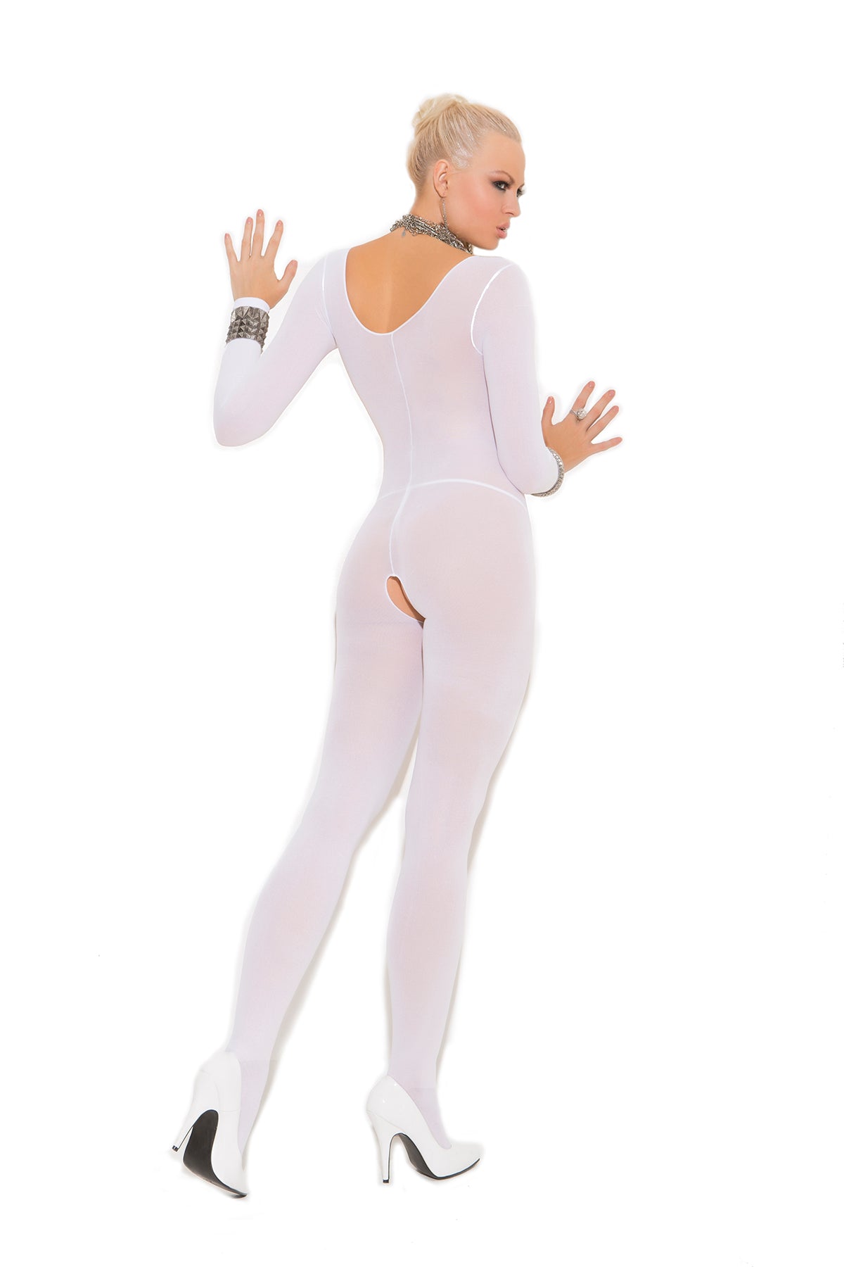 Long Sleeved Opaque Bodystocking