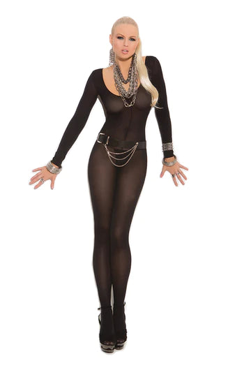 Queen Long Sleeved Opaque Bodystocking