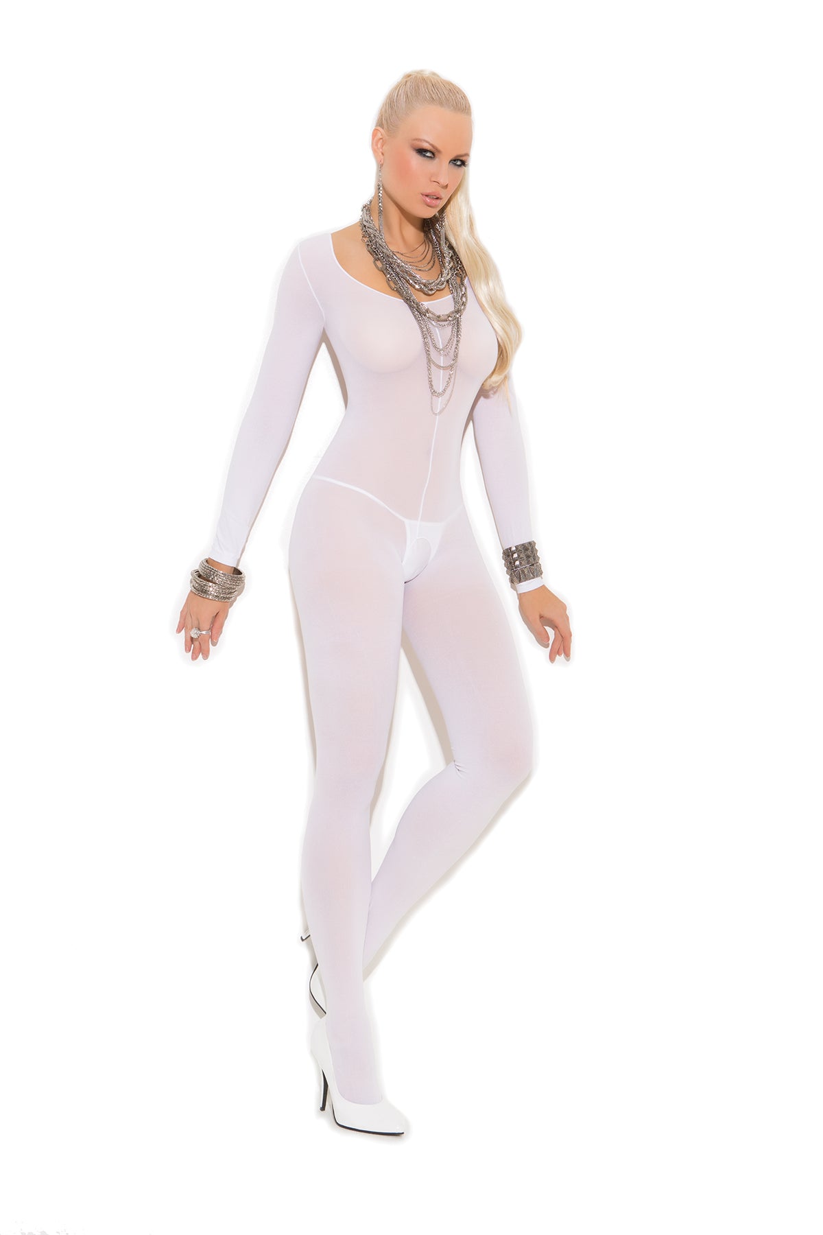 Queen Long Sleeved Opaque Bodystocking