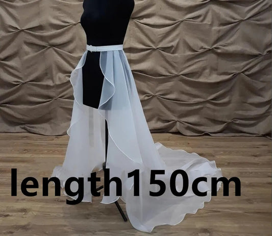 Custom Chiffon Detachable Wedding Skirt All Sizes/Colors