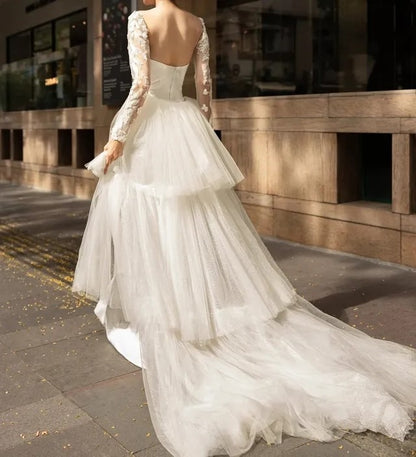 Custom Long Layered Tulle Detachable Wedding Train All Sizes/Colors