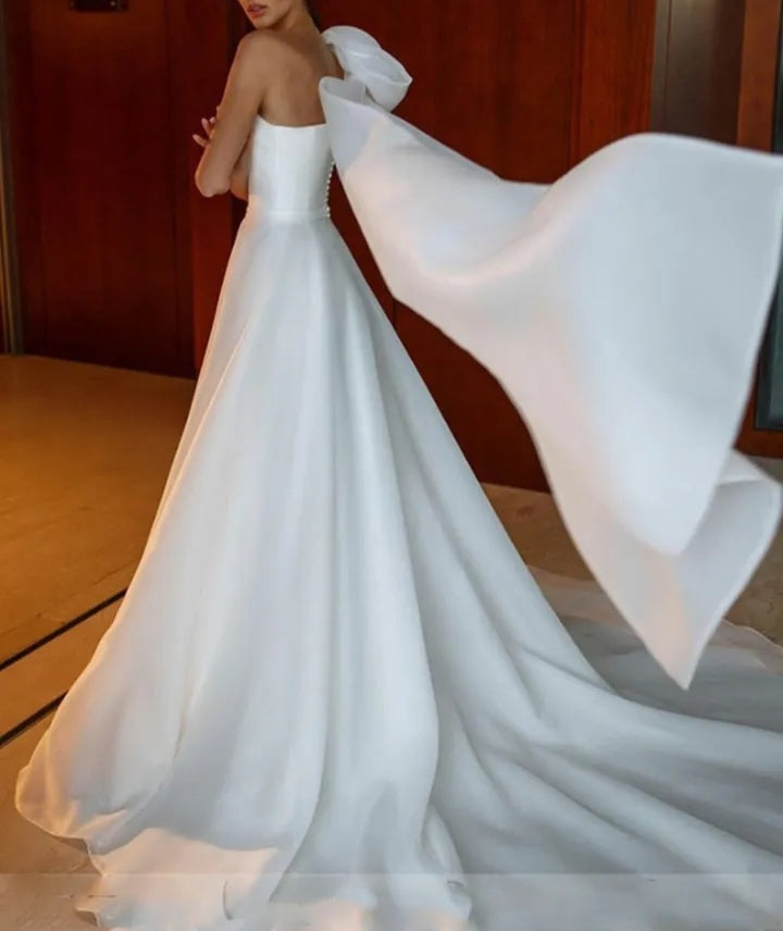 Sandra Organza One Shoulder Wedding Gown All Sizes/Colors