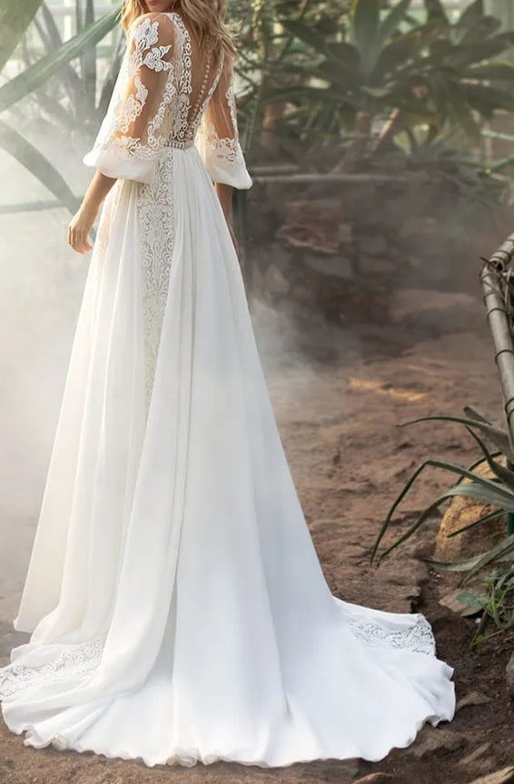 Belinda Boho Lace/Tulle Wedding Gown All Sizes