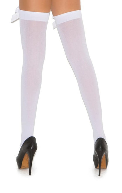 Opaque Bow Thigh Highs