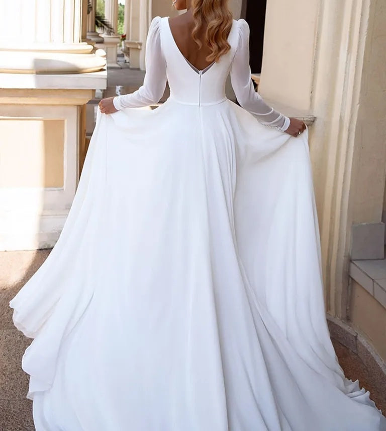 Mara Allover Chiffon Wedding Gown All Sizes/Colors