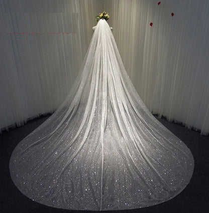 Glitter Tulle Wedding Veil Varying Lengths