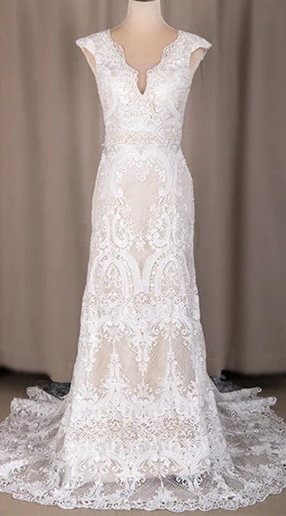 Custom Crochet Fit & Flare Country Wedding Gown All Sizes/Colors