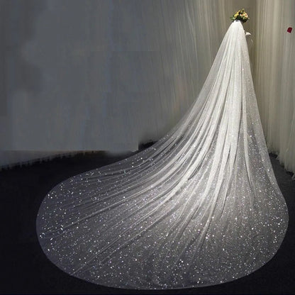 Glitter Tulle Wedding Veil Varying Lengths