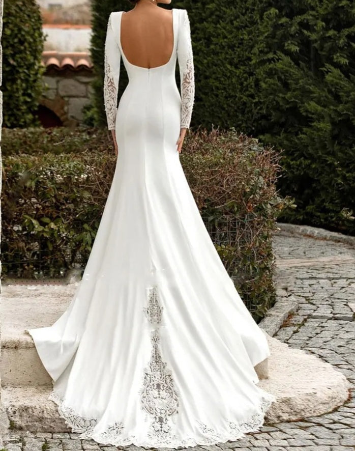 Danielle Satin Trumpet Wedding Gown All Sizes/Colors