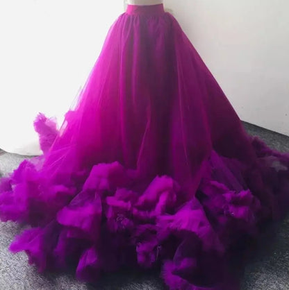 Custom Tulle Ruffled Full Ball Gown Wedding Skirt All Sizes/Colors