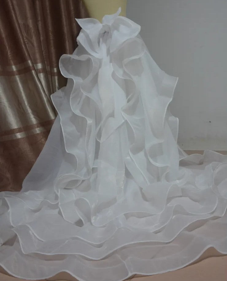 Custom Ruffled Organza Wedding Train All Sizes/Colors