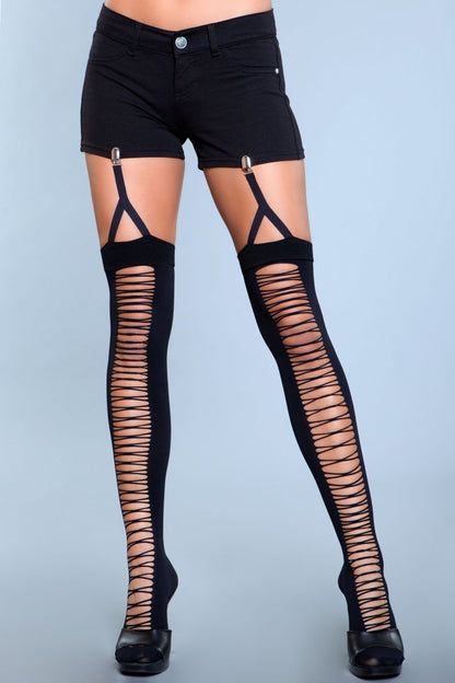 Illusion Clip Garter Thigh Highs