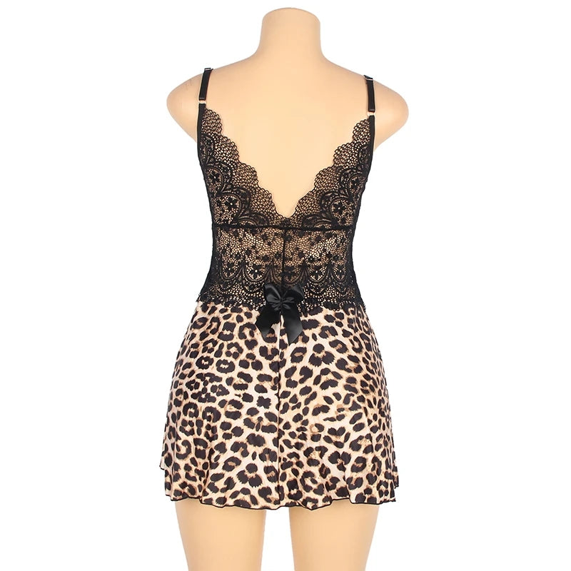 Frisky Leopard Babydoll Set