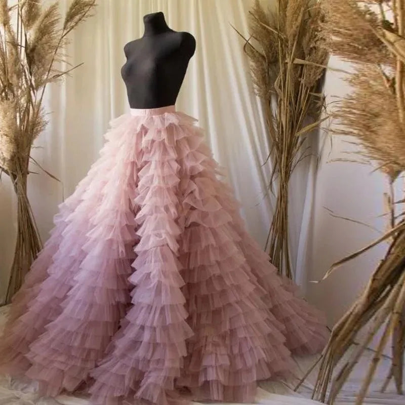 Custom Tulle Ruffled A Line Full Wedding Skirt All Sizes/Colors