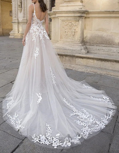 Floral Lace Summer Wedding Gown All Sizes/Colors