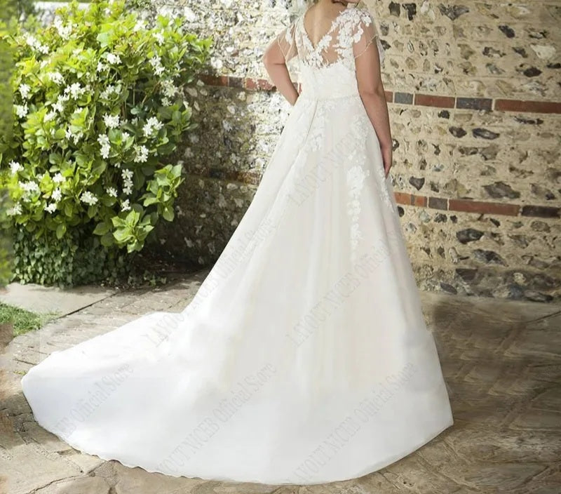 Applique/Tulle A Line Wedding Gown All Sizes/Colors