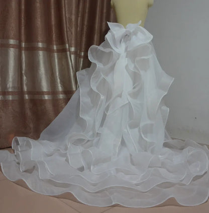 Custom Ruffled Organza Wedding Train All Sizes/Colors