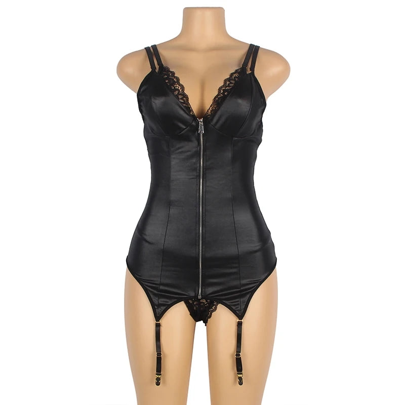 Queen Domina Faux Leather Play Bustier