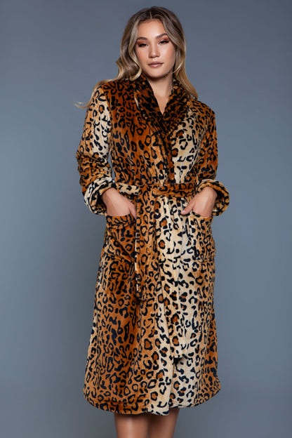 Wicked Leopard Plush Bathrobe