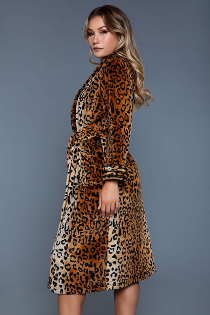 Wicked Leopard Plush Bathrobe