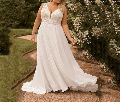 Lace/Chiffon A Line Wedding Gown All Sizes/Colors