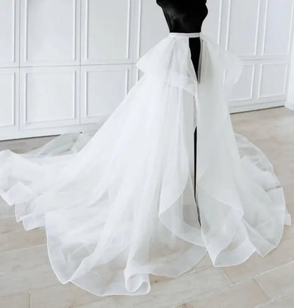 Custom Layered Ruffle Organza Detachable Wedding Skirt All Sizes/Colors