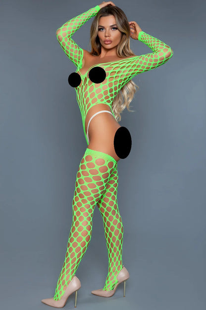 Alluring Fishnet Bodysuit & Stocking Set