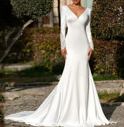 Danielle Satin Trumpet Wedding Gown All Sizes/Colors