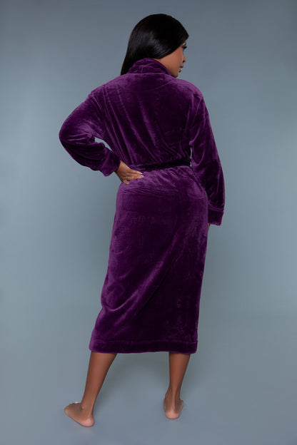 Queen Size Helena Long Plush Bathrobe