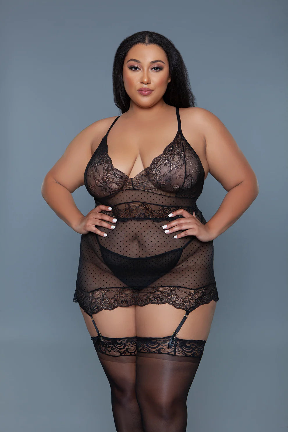 Queen Lace Over It Stay-Up Thigh High