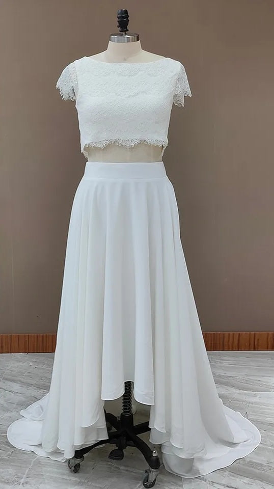 Eyelash Lace/Chiffon Wedding Skirt Set All Sizes/Colors