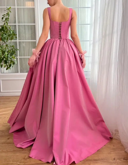 Taffeta A Line Wedding Gown