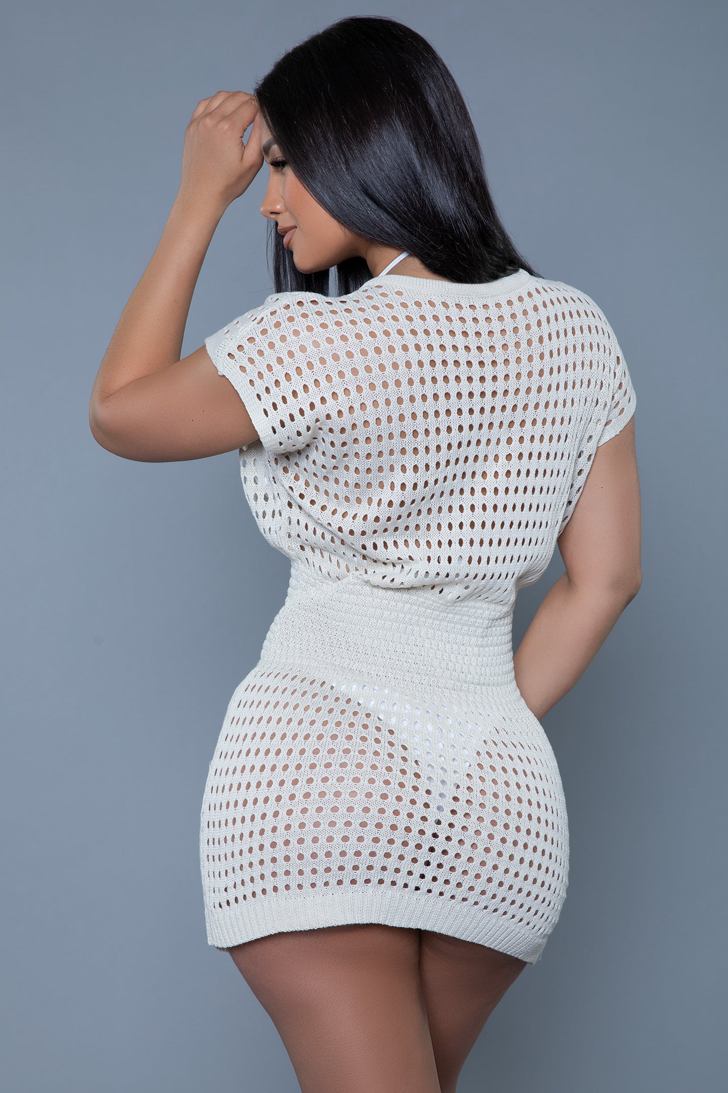 Sophia Crochet Net Mini Dress