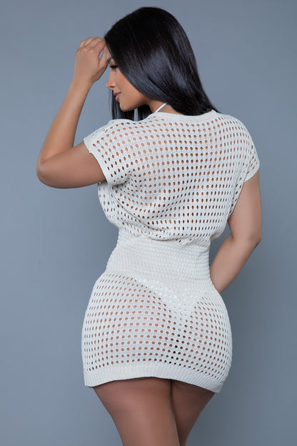 Sophia Crochet Net Mini Dress