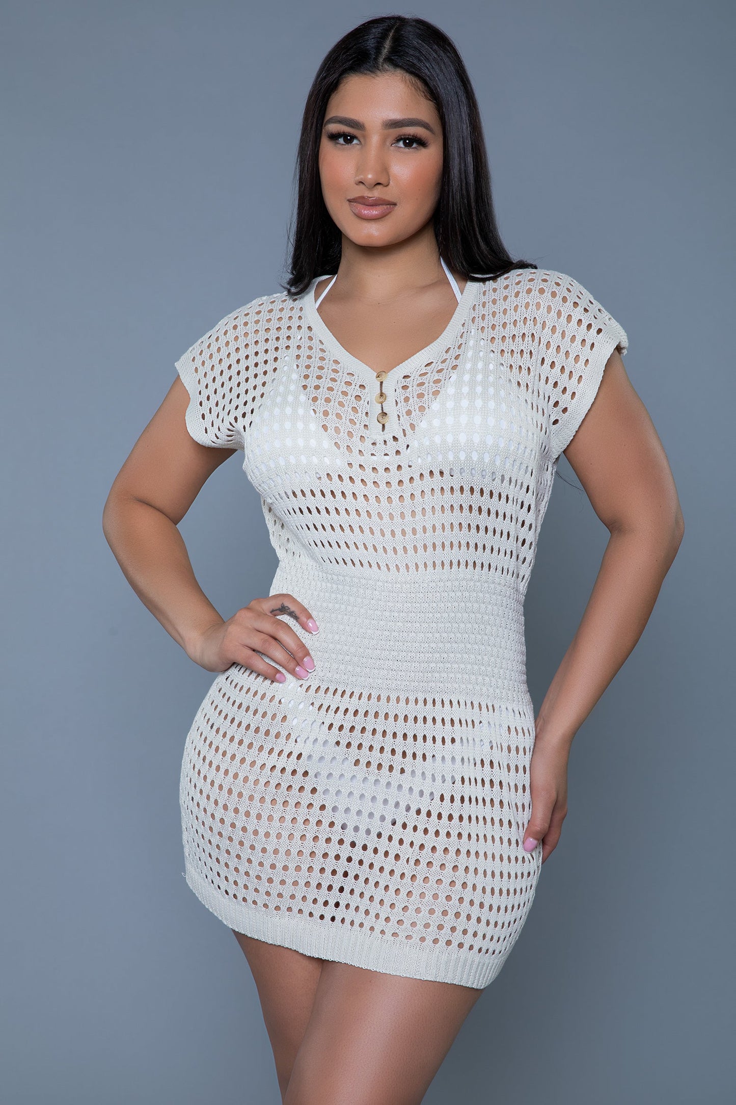 Sophia Crochet Net Mini Dress