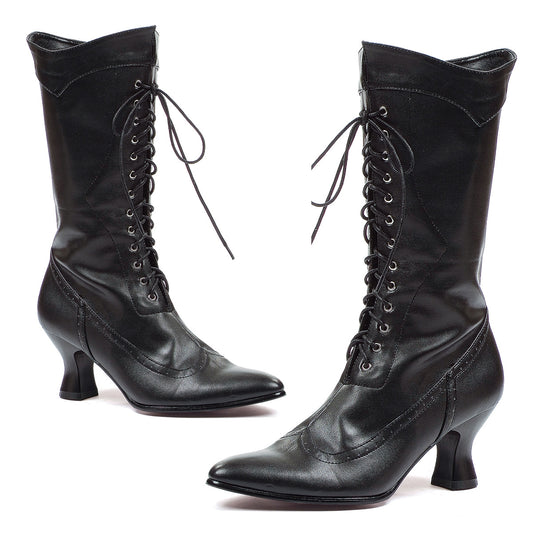 Amelia-253 Faux Leather Victorian Mid Calf Boots