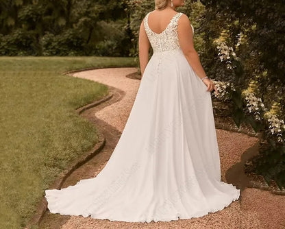 Lace/Chiffon A Line Wedding Gown All Sizes/Colors