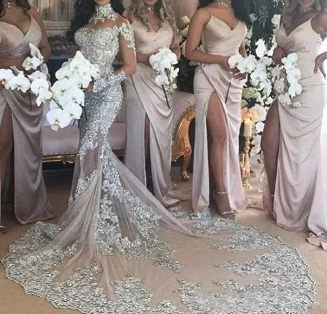 Couture Bejeweled Wedding Gown Set All Sizes/Colors